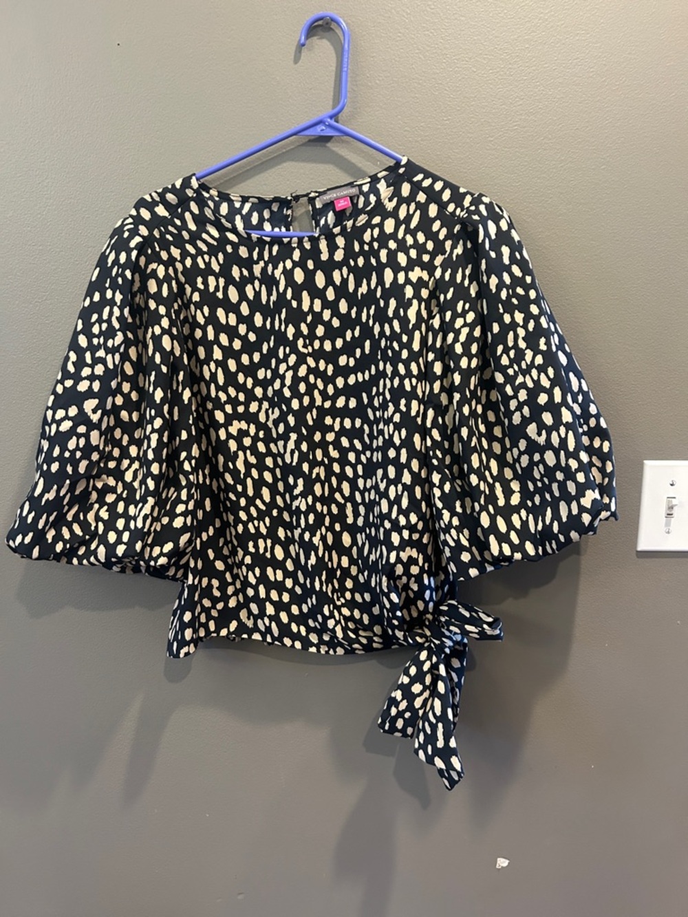 VINCE CAMUTO Womens Balloon Sleeve Jewel Neck Wear To Work Top size M NWT